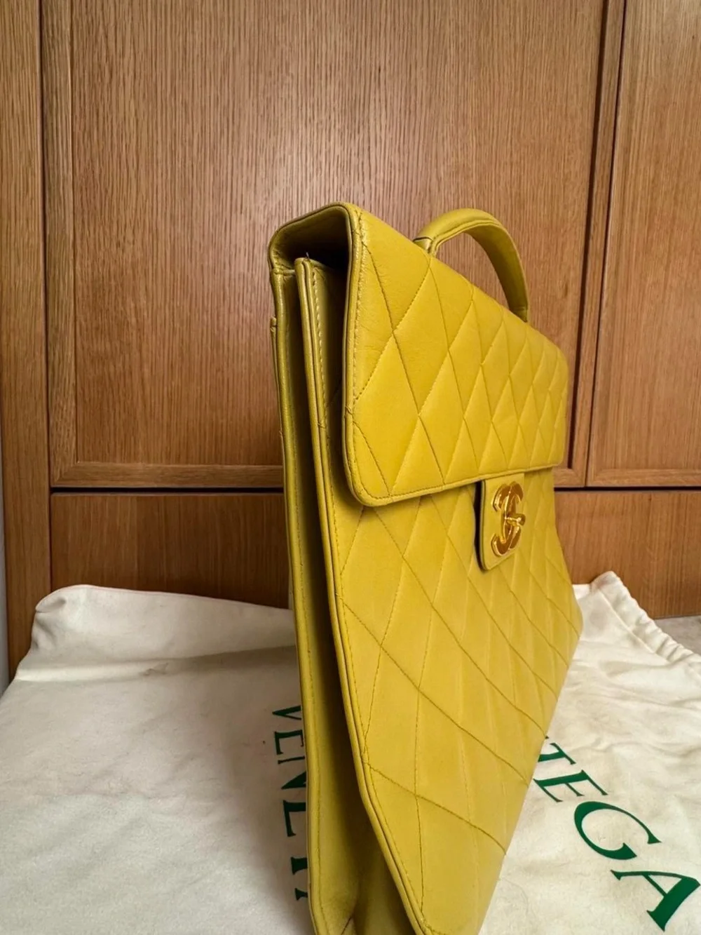 Vintage RARE CHANEL Quilted Top-Handle Briefcase